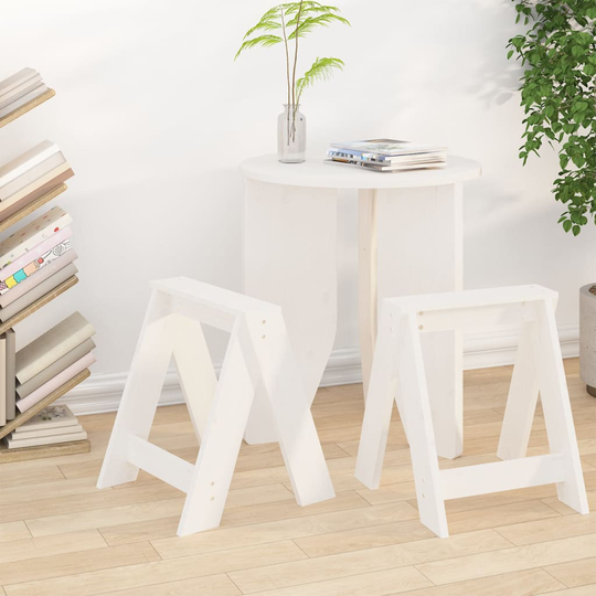 vidaXL Jakkarat 2 kpl valkoinen 40x40x45 cm täysi mänty