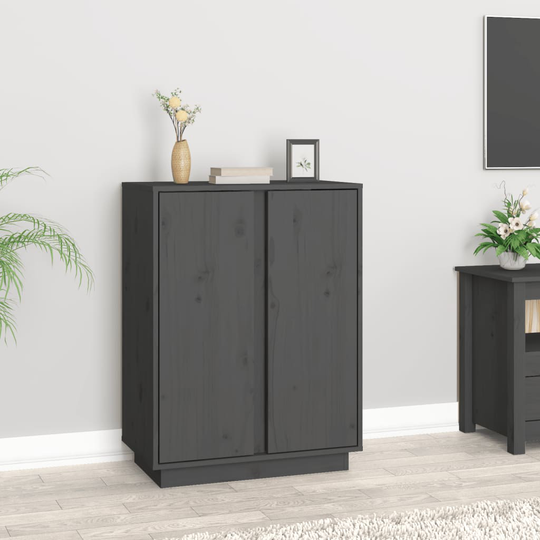 vidaXL Senkki harmaa 60x35x80 cm täysi mänty