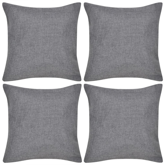 Antrasiitti Tyynynpäällinen Pellavatyylinen 4kpl 80 x 80 cm