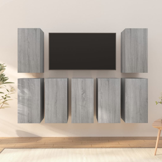 vidaXL TV-kaapit 7 kpl harmaa Sonoma 30,5x30x60 cm tekninen puu