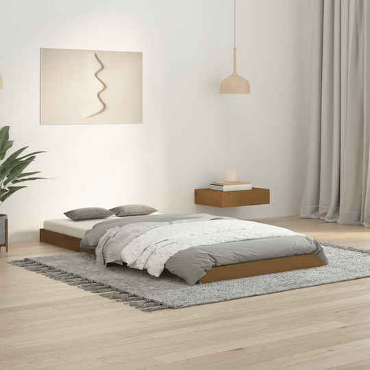vidaXL Sängynrunko hunajanruskea 90x190 cm täysi mänty 3FT Single