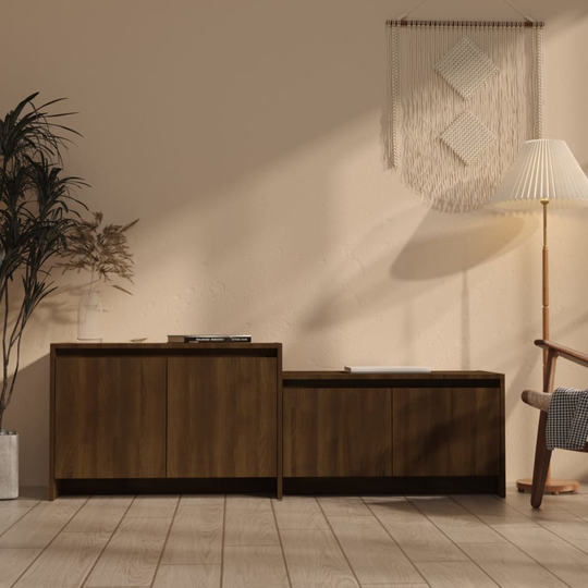 vidaXL TV-taso ruskea tammi 146,5x35x50 cm lastulevy