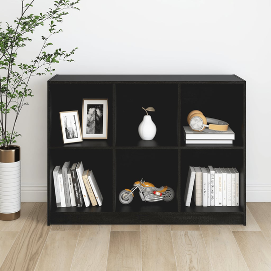 vidaXL Kirjahylly musta 104x33x76 cm täysi mänty