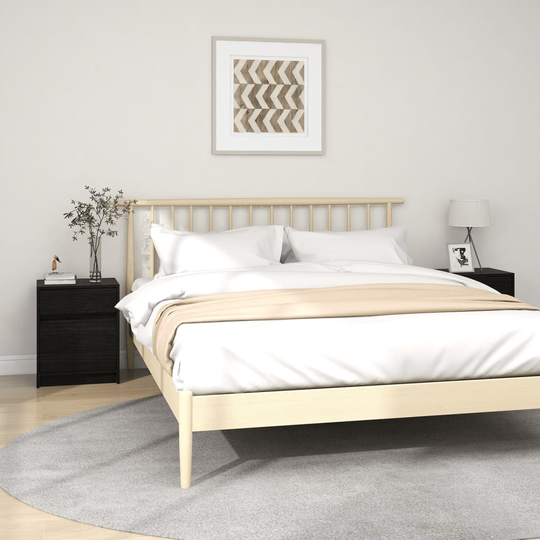 vidaXL Yöpöydät 2 kpl musta 40x31x50 cm täysi mänty