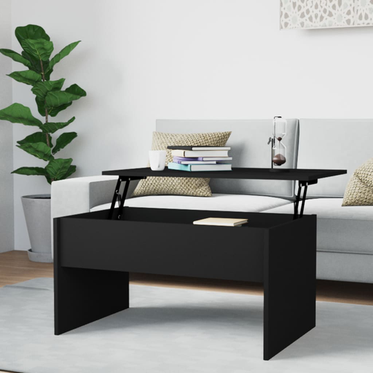 vidaXL Sohvapöytä musta 80x50,5x41,5 cm tekninen puu