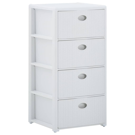 vidaXL 4 laatikon lipasto valkoinen 40x40x80 cm