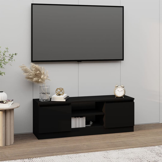 vidaXL TV-taso ovella musta 102x30x36 cm