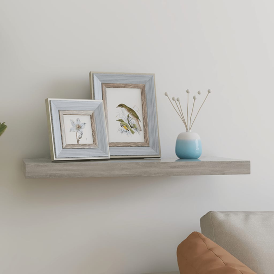 vidaXL Kelluva seinähylly betoninharmaa 60x23,5x3,8 cm MDF