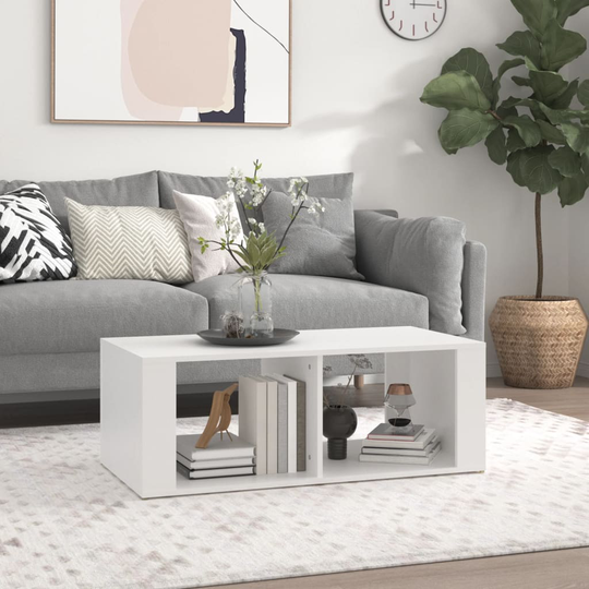 vidaXL Sohvapöytä valkoinen 100x50x36 cm tekninen puu