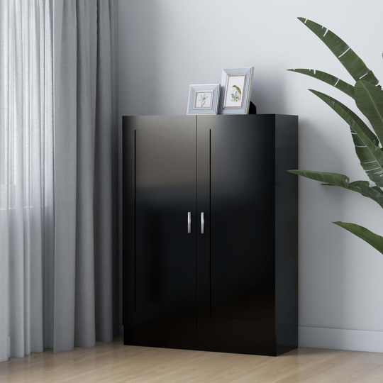 vidaXL Kirjahylly musta 82,5x30,5x115 cm lastulevy