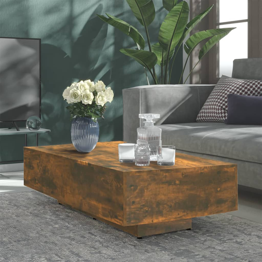 vidaXL Sohvapöytä savutammi 115x60x31 cm tekninen puu