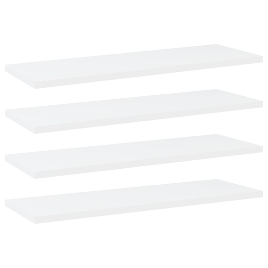 vidaXL Kirjahyllytasot 4 kpl valkoinen 60x20x1,5 cm lastulevy