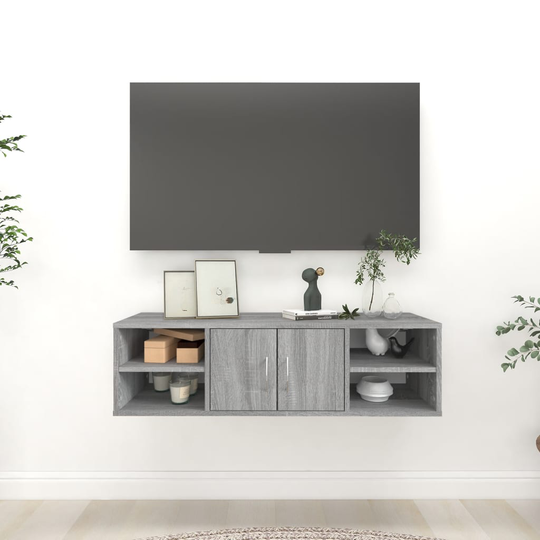 vidaXL Seinähylly harmaa Sonoma 102x30x29 cm tekninen puu