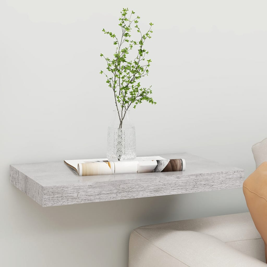 vidaXL Kelluva seinähylly betoninharmaa 40x23x3,8 cm MDF