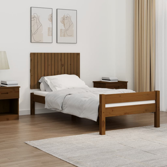 vidaXL Sängynpääty seinälle hunajanruskea 95,5x3x60 cm täysi mänty