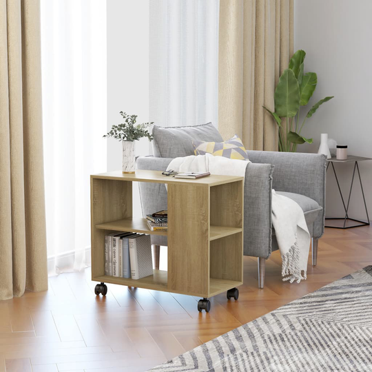 vidaXL Sivupöytä Sonoma tammi 70x35x55 cm tekninen puu