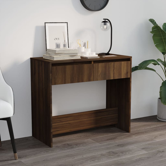 vidaXL Konsolipöytä ruskea tammi 89x41x76,5 cm lastulevy