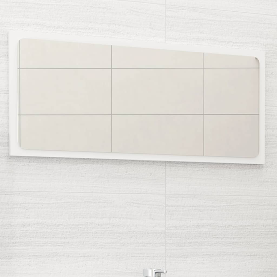 vidaXL Kylpyhuonepeili korkeakiilto valkoinen 80x1,5x37 cm lastulevy