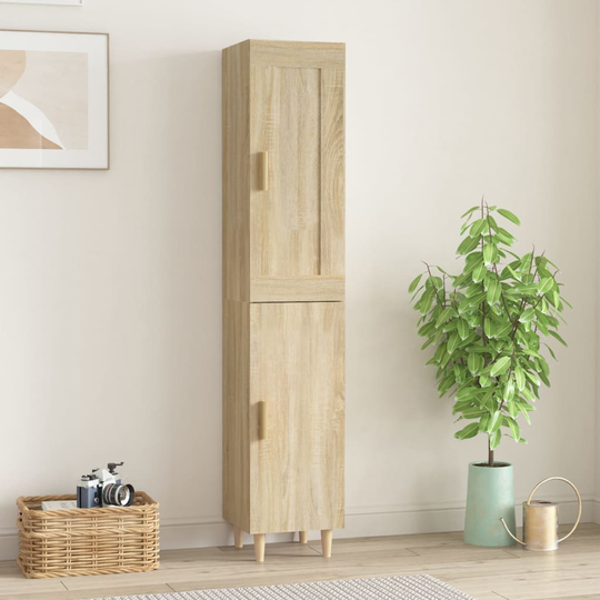 vidaXL Kaappi Sonoma-tammi 35x34x180 cm tekninen puu