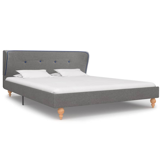 280702 vidaXL Bed Frame Light Grey Fabric 135x190 cm (UK/NO/IE/FI/DE/FR/NL only)