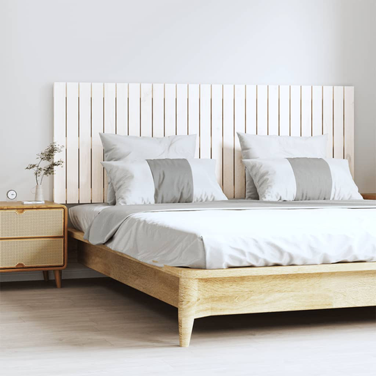 vidaXL Sängynpääty seinälle valkoinen 166x3x60 cm täysi mänty