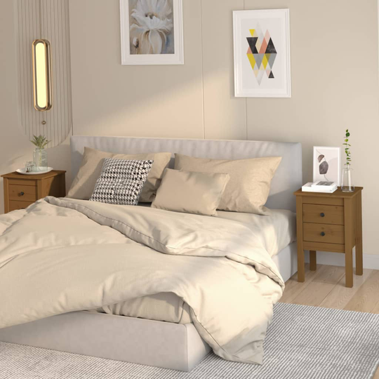 vidaXL Yöpöydät 2 kpl hunajanruskea 40x35x61,5 cm täysi mänty