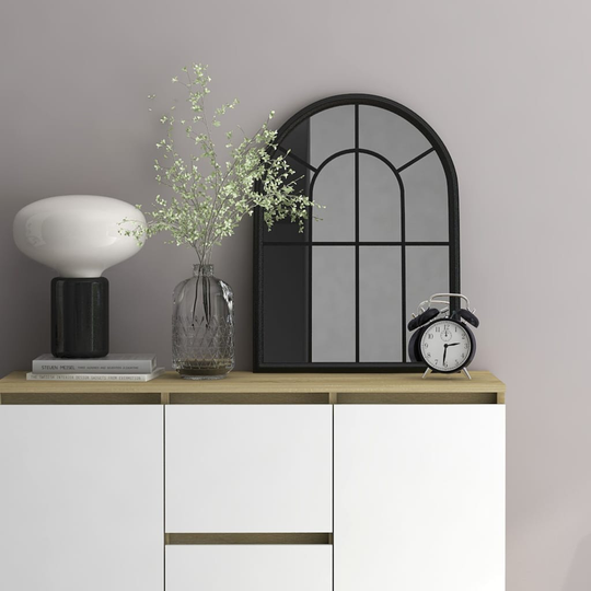 vidaXL Peili musta 60x45 cm rauta sisäkäyttöön