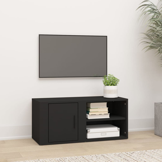 vidaXL TV-taso musta 80x31,5x36 cm tekninen puu