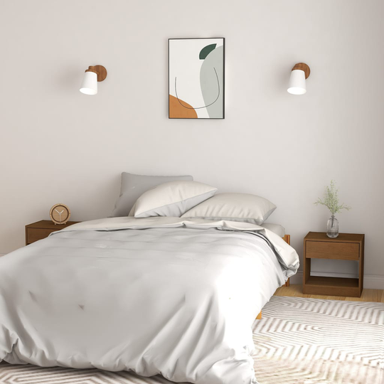 vidaXL Yöpöydät 2 kpl hunajanruskea 40x31x40 cm täysi mänty