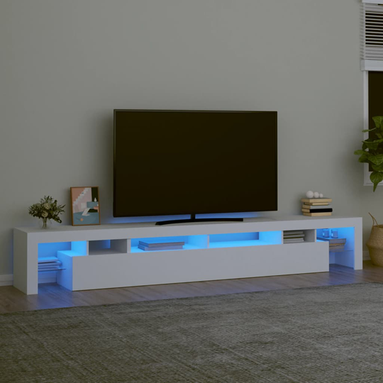 vidaXL TV-taso LED-valoilla valkoinen 260x36,5x40 cm