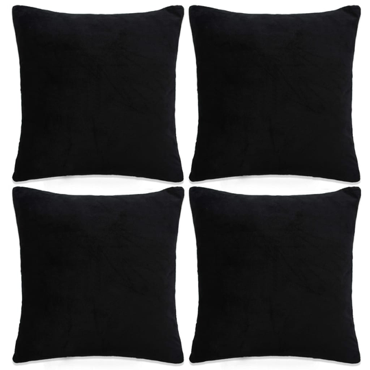 vidaXL Tyynynpäällinen 4 kpl kangas 80x80 cm musta