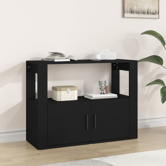 vidaXL Senkki musta 80x30x60 cm tekninen puu