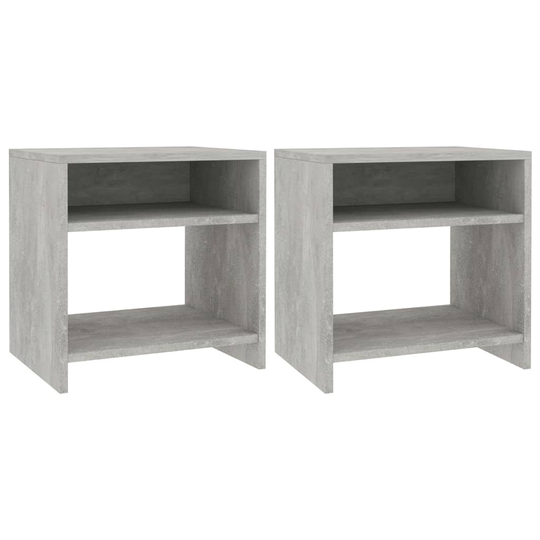 vidaXL Yöpöydät 2kp betoninharmaa 40x30x40 cm lastulevy