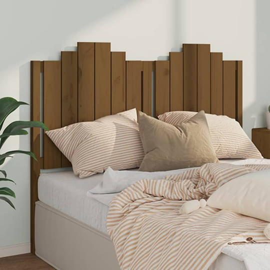 vidaXL Sängynpääty hunajanruskea 141x4x110 cm täysi mänty
