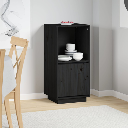 vidaXL Senkki musta 38x35x80 cm täysi mänty