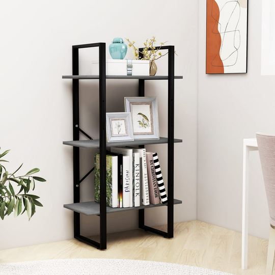 vidaXL Varastohylly harmaa 60x30x105 cm täysi mänty