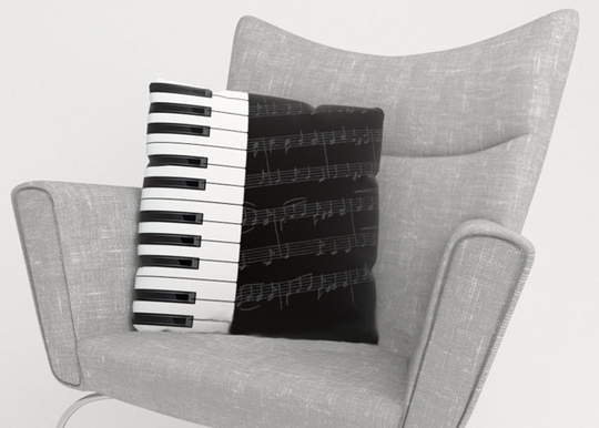Koristetyynyliina PIANO KEYS 45x45 cm