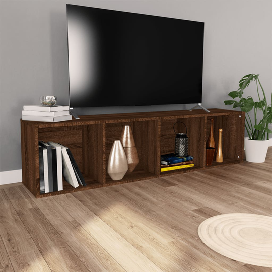 vidaXL Kirjahylly / TV-taso ruskea tammi 36x30x143 cm tekninen puu