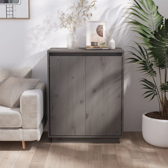 vidaXL Senkki harmaa 60x34x75 cm täysi mänty