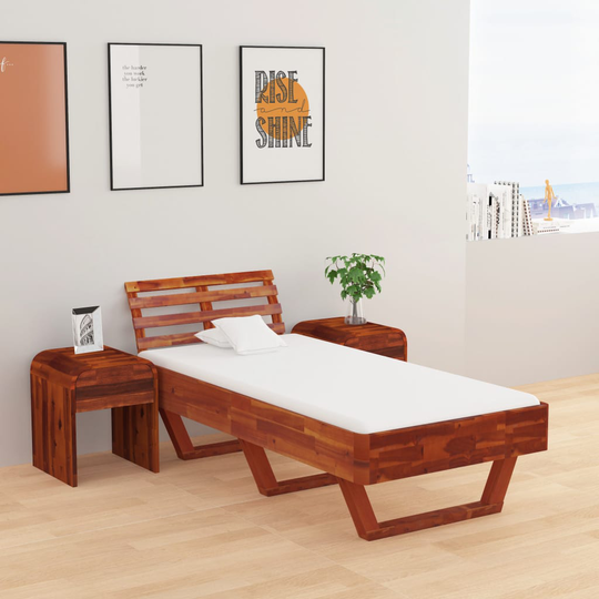 vidaXL Sängynrunko täysi akaasiapuu 90x200 cm