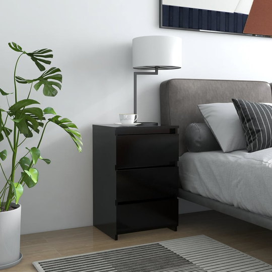 vidaXL Yöpöydät 2 kpl musta 40x35x62,5 cm lastulevy