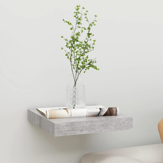 vidaXL Kelluva seinähylly betoninharmaa 23x23,5x3,8 cm MDF