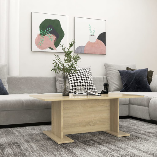 vidaXL Sohvapöytä Sonoma-tammi 103,5x60x40 cm lastulevy