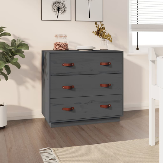vidaXL Senkki harmaa 80x40x75 cm täysi mänty