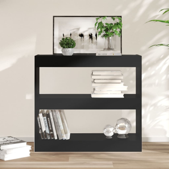 vidaXL Kirjahylly/tilanjakaja musta 80x30x72 cm lastulevy