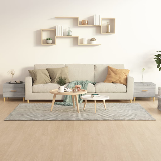 vidaXL Sohvapöydät 2 kpl harmaa Sonoma 50x50x40 cm tekninen puu