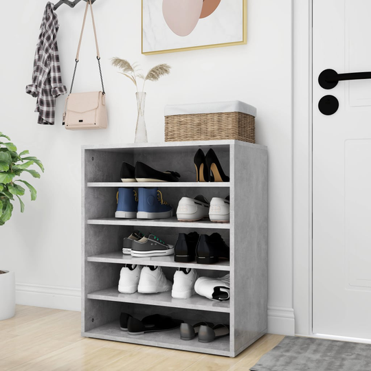 vidaXL Kenkäkaappi betoninharmaa 60x35x70 cm lastulevy