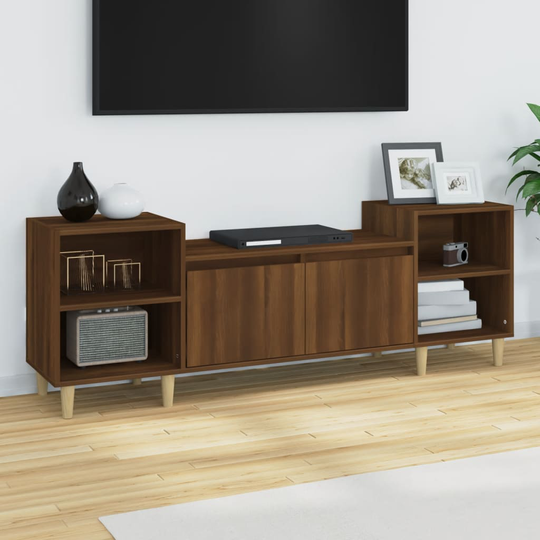 vidaXL TV-taso ruskea tammi 160x35x55 cm tekninen puu