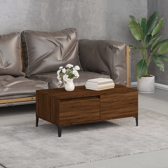 vidaXL Sohvapöytä ruskea tammi 90x50x36,5 cm tekninen puu