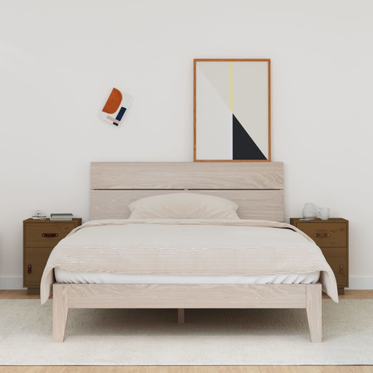 vidaXL Yöpöydät 2 kpl hunajanruskea 40x34x55 cm täysi mänty